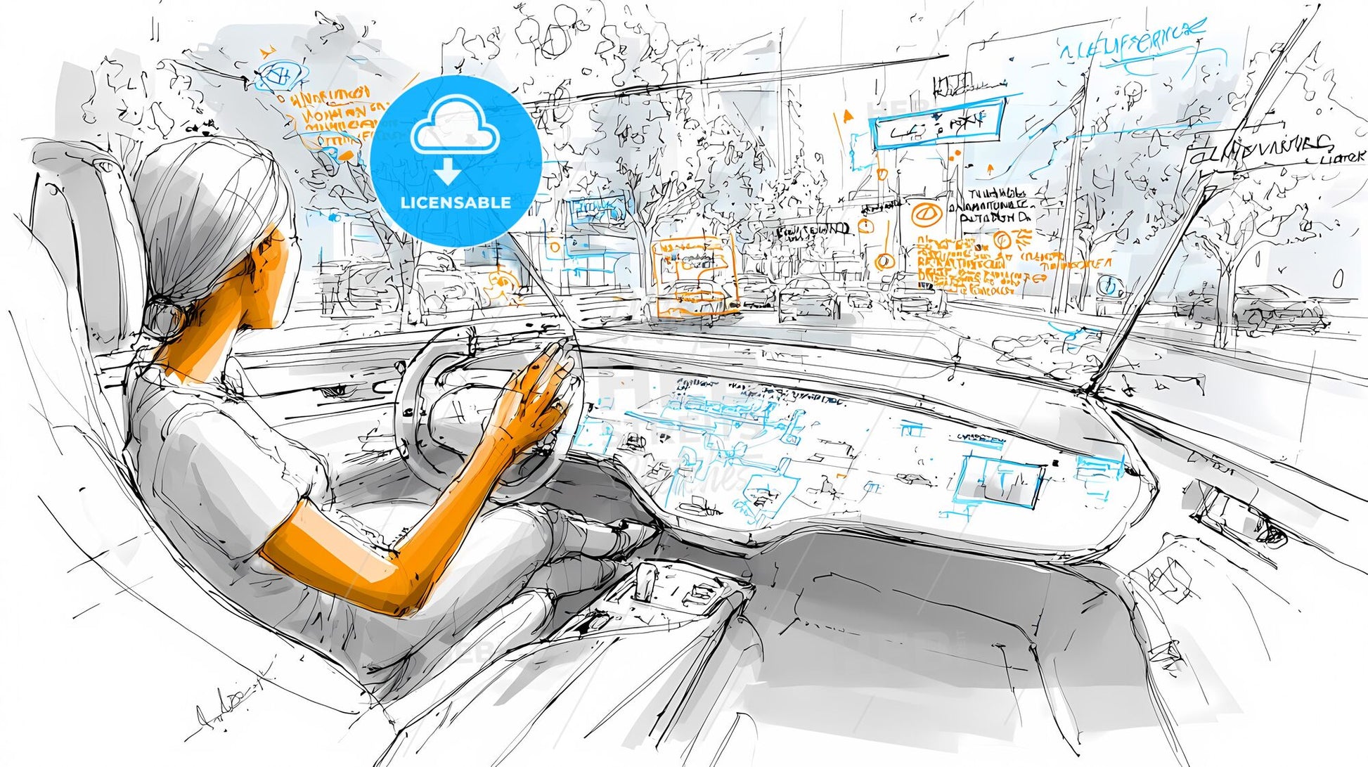 Futuristic Electric SUV Interior: Augmented Reality in Motion