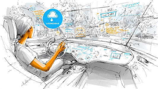 Futuristic Electric SUV Interior: Augmented Reality in Motion