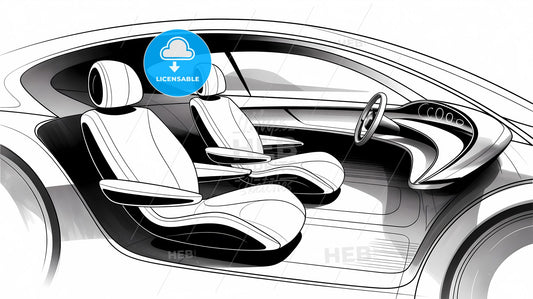 Futuristic Elegance: Sleek Concept Car Interior Sketch