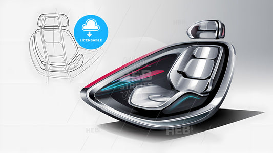 Futuristic Ergonomic Car Seat Design: Sleek Elegance in Technical Perspective