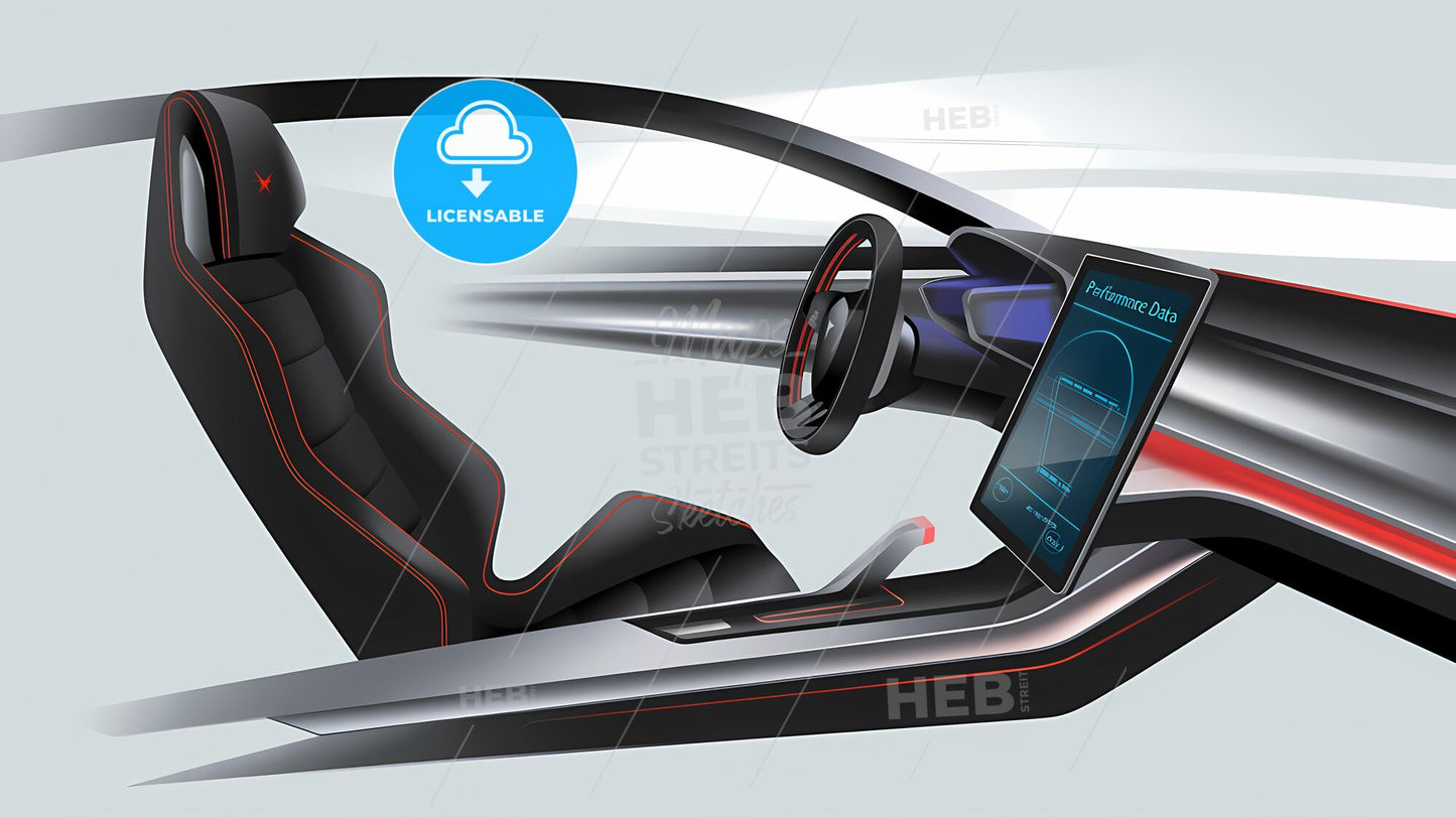 Futuristic Minimalist Car Interior Concept: Sporty Elegance Redefined