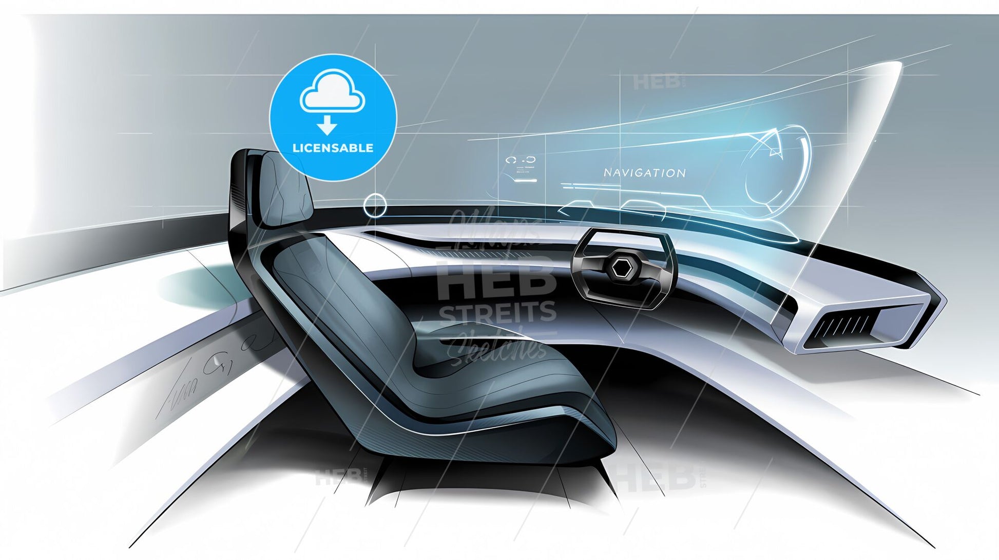 Futuristic Minimalist Car Interior: A Vision in Technical Precision
