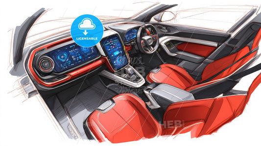 Futuristic Minimalist Automotive Interior Concept with Dynamic Accents