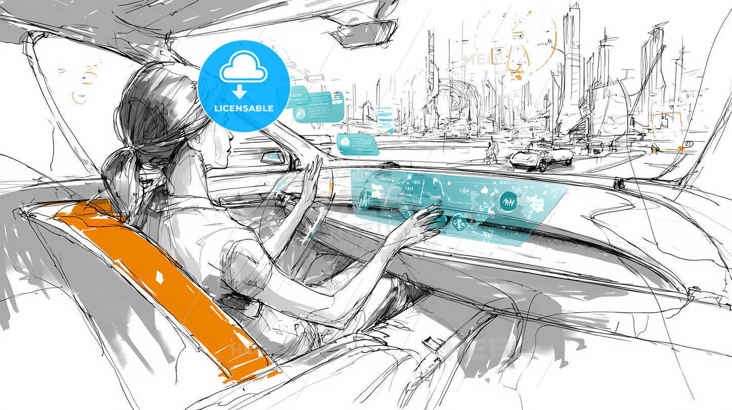 Futuristic Serenity: An Augmented Journey in Minimalist Electric Elegance