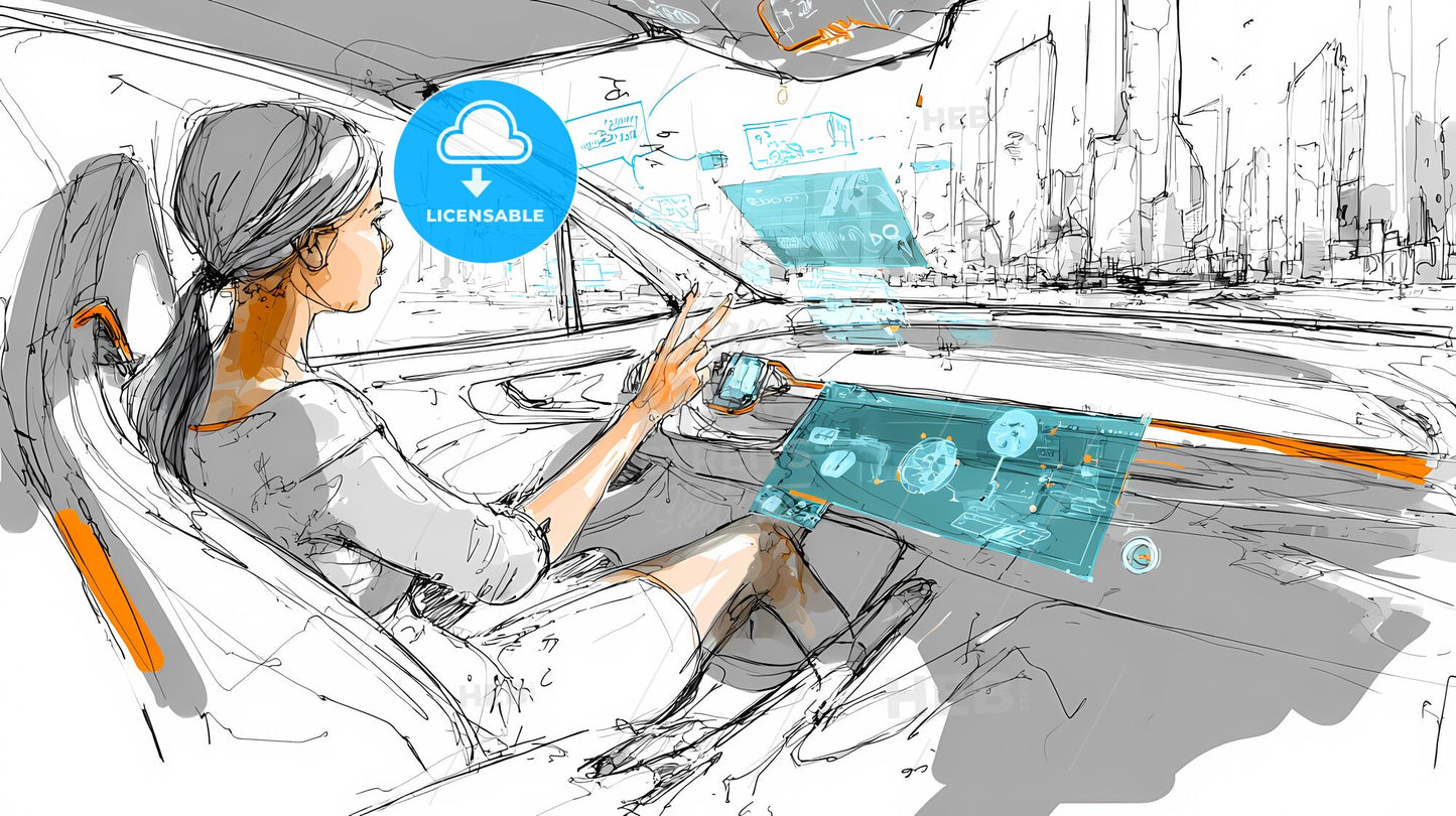 Futuristic SUV Interior: Virtual Horizons in a Minimalist Cockpit