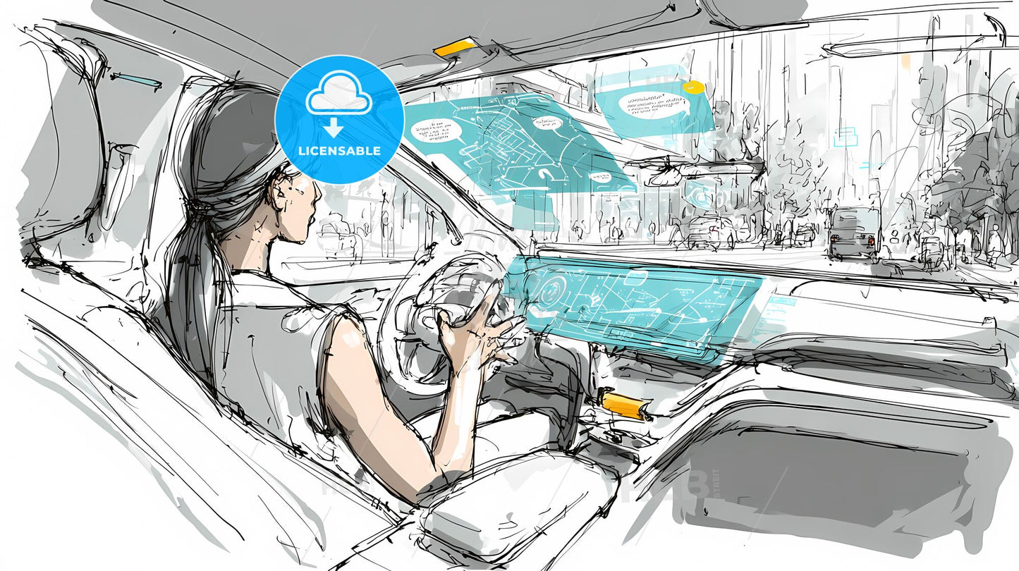 Futuristic SUV Interior: Minimalist Elegance Meets Augmented Reality Adventure