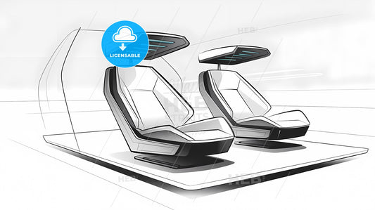 Futuristic Wireframe Car Seat Concept: A Modern Minimalist Interior Design