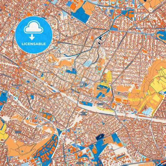 Colorful Gagny Street Map with Labels and Buildings