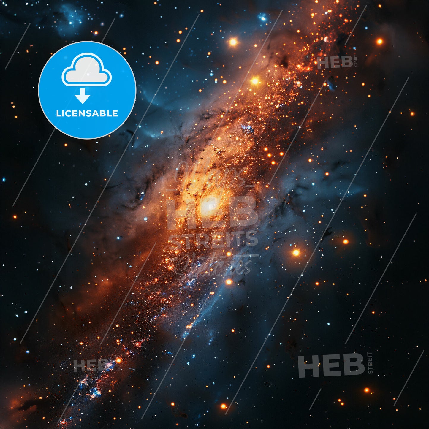 Galactic Graffiti: Cosmic Creations - A galaxy in space with stars and a red and blue galaxy