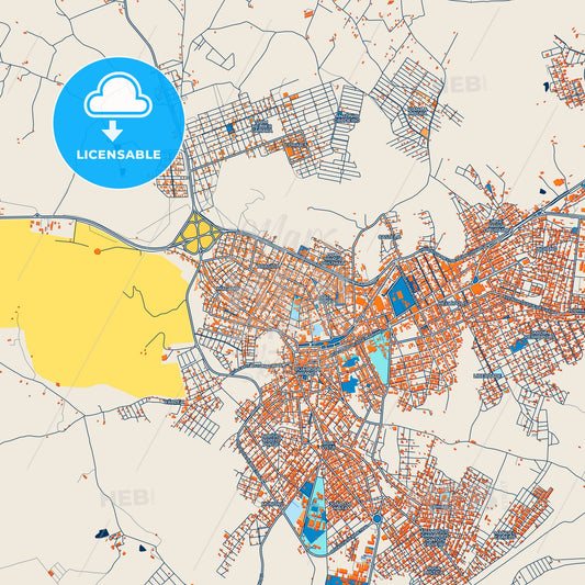Colorful Garanhuns Street Map with Labels and Buildings
