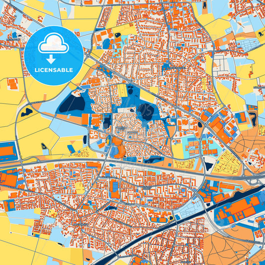 Colorful Garbsen Street Map with Labels and Buildings