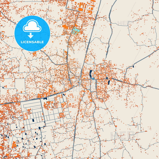 Colorful Gazipur Street Map with Labels and Buildings