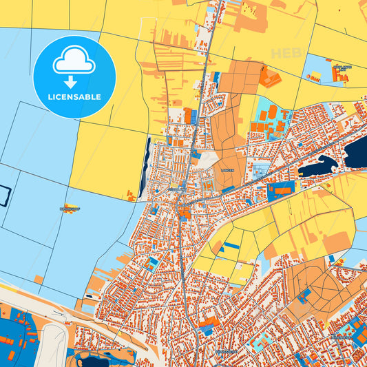 Colorful Geestland Street Map with Labels and Buildings