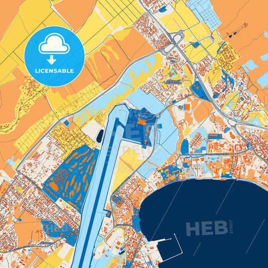 Colorful Gelendzhik Street Map with Labels and Buildings