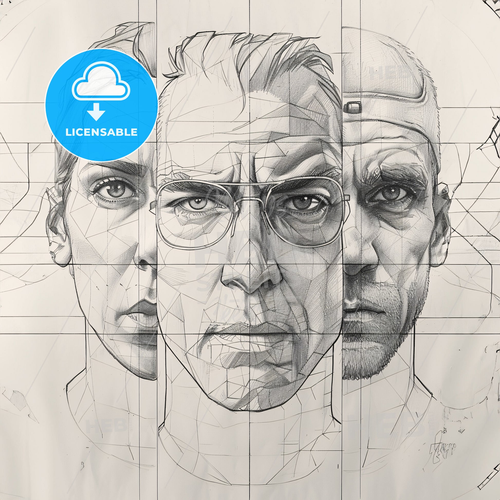 A Drawing Of A Man's Face