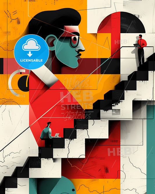 Onboarding Process Art: Vibrant Painting Depicting New Employee Journey
