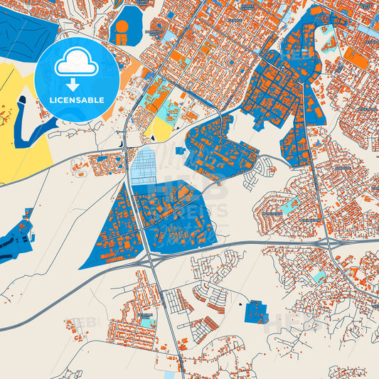 Colorful George Street Map with Labels and Buildings