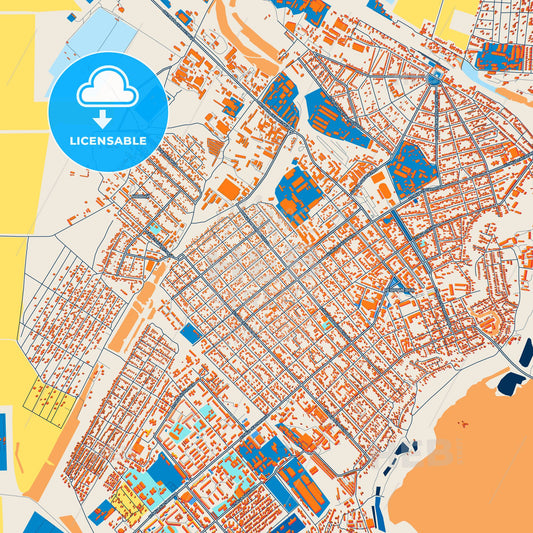 Colorful Georgiyevsk Street Map with Labels and Buildings