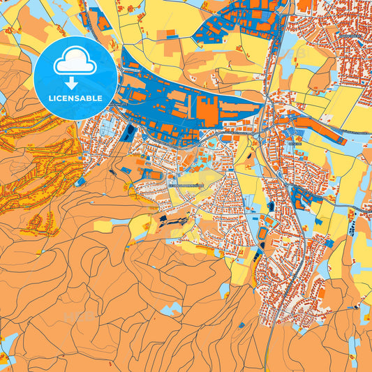 Colorful Georgsmarienhutte Street Map with Labels and Buildings