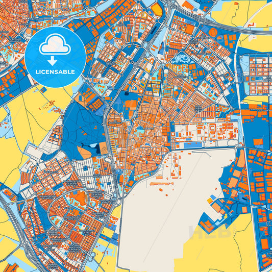 Colorful Getafe Street Map with Labels and Buildings
