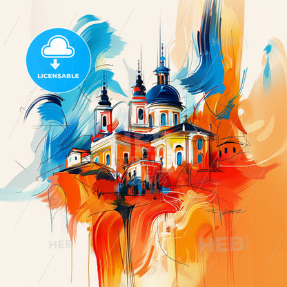 Vibrant Getafe, Spain - A Painting Of A Building