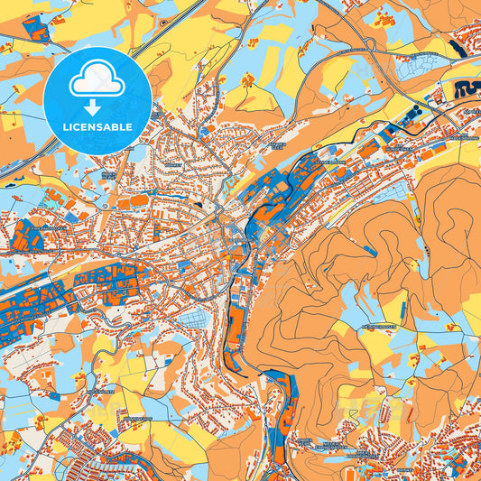 Colorful Gevelsberg Street Map with Labels and Buildings