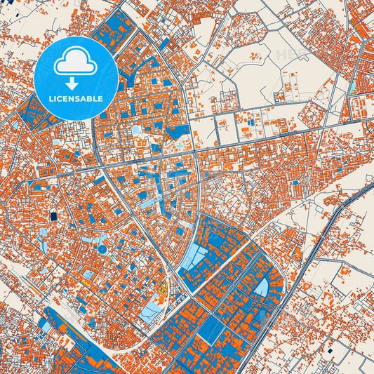 Colorful Ghaziabad Street Map with Labels and Buildings