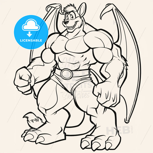 Giant Bat With No Smile And No Tale - A Cartoon Of A Dragon