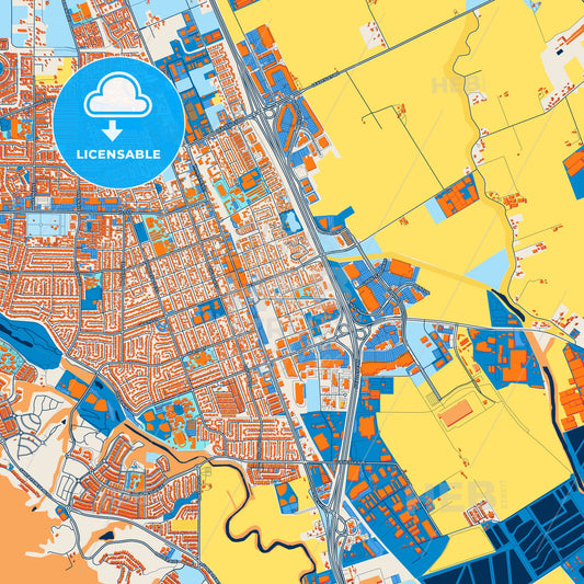 Colorful Gilroy Street Map with Labels and Buildings