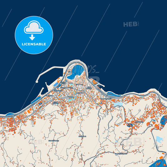 Colorful Giresun Street Map with Labels and Buildings