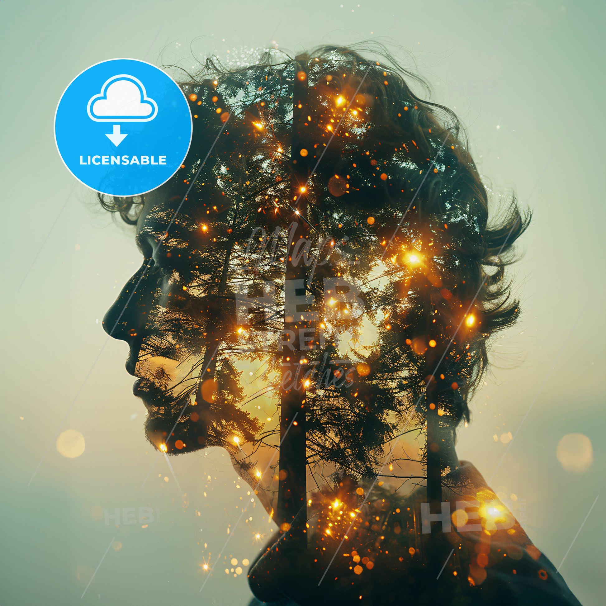 Glitch in the Gallery - A mans face with a tree in the background