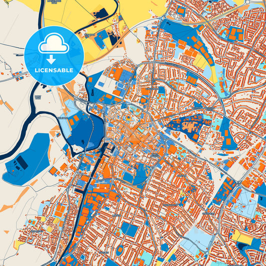 Colorful Gloucester Street Map with Labels and Buildings
