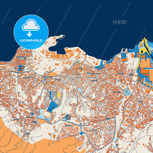 Colorful Gölcük Street Map with Labels and Buildings
