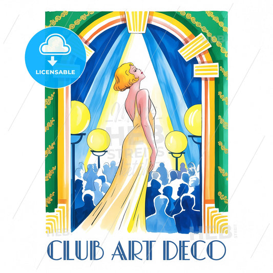 Golden Elegance: A Graceful Reverie in Art Deco Splendor