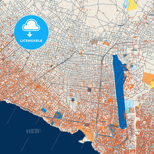 Colorful Goma Street Map with Labels and Buildings