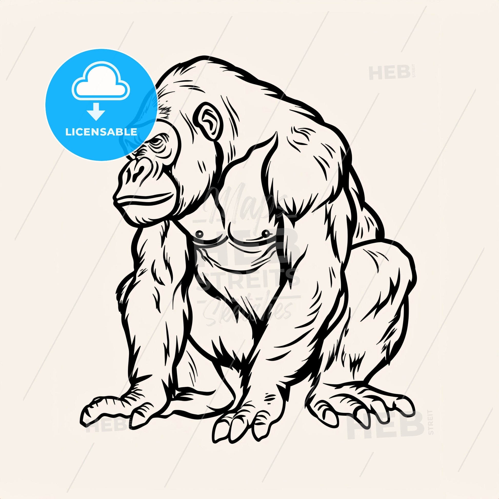 Gorilla - A Gorilla Sitting On The Ground