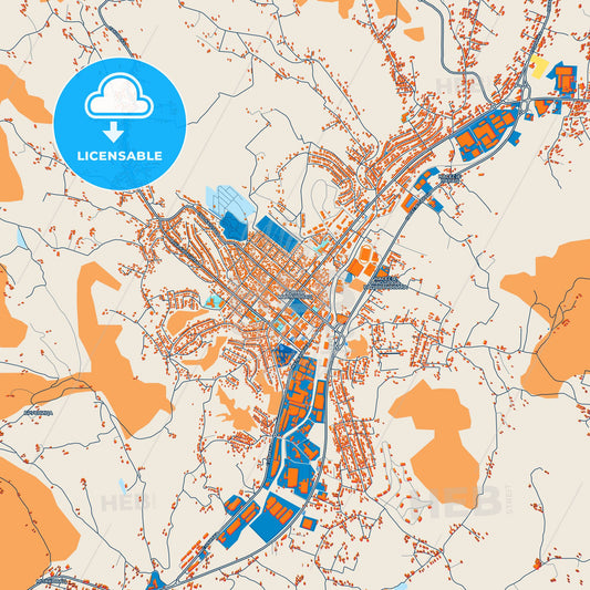 Colorful Gornji Milanovac Street Map with Labels and Buildings