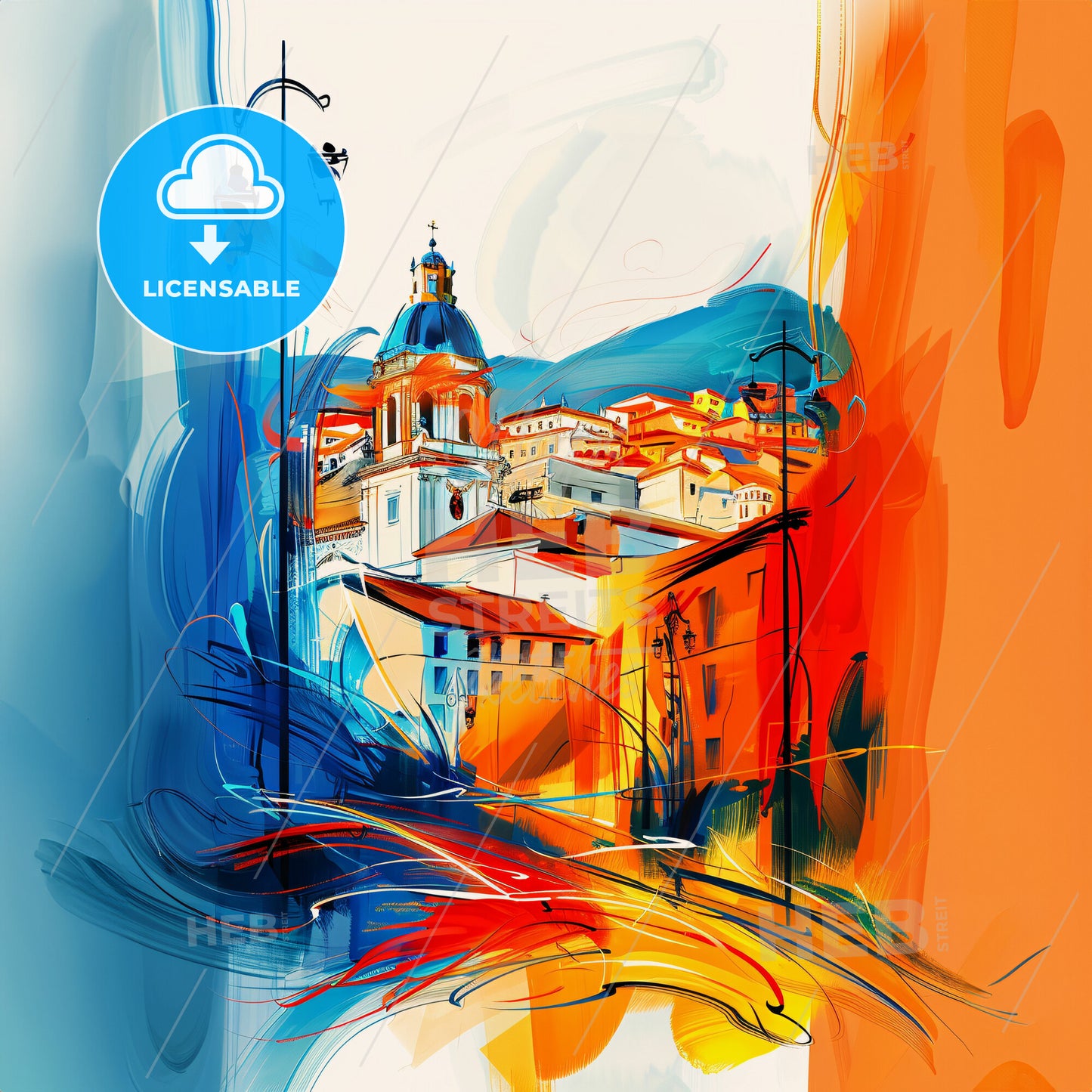 Vibrant Granada, Spain - A Painting Of A City