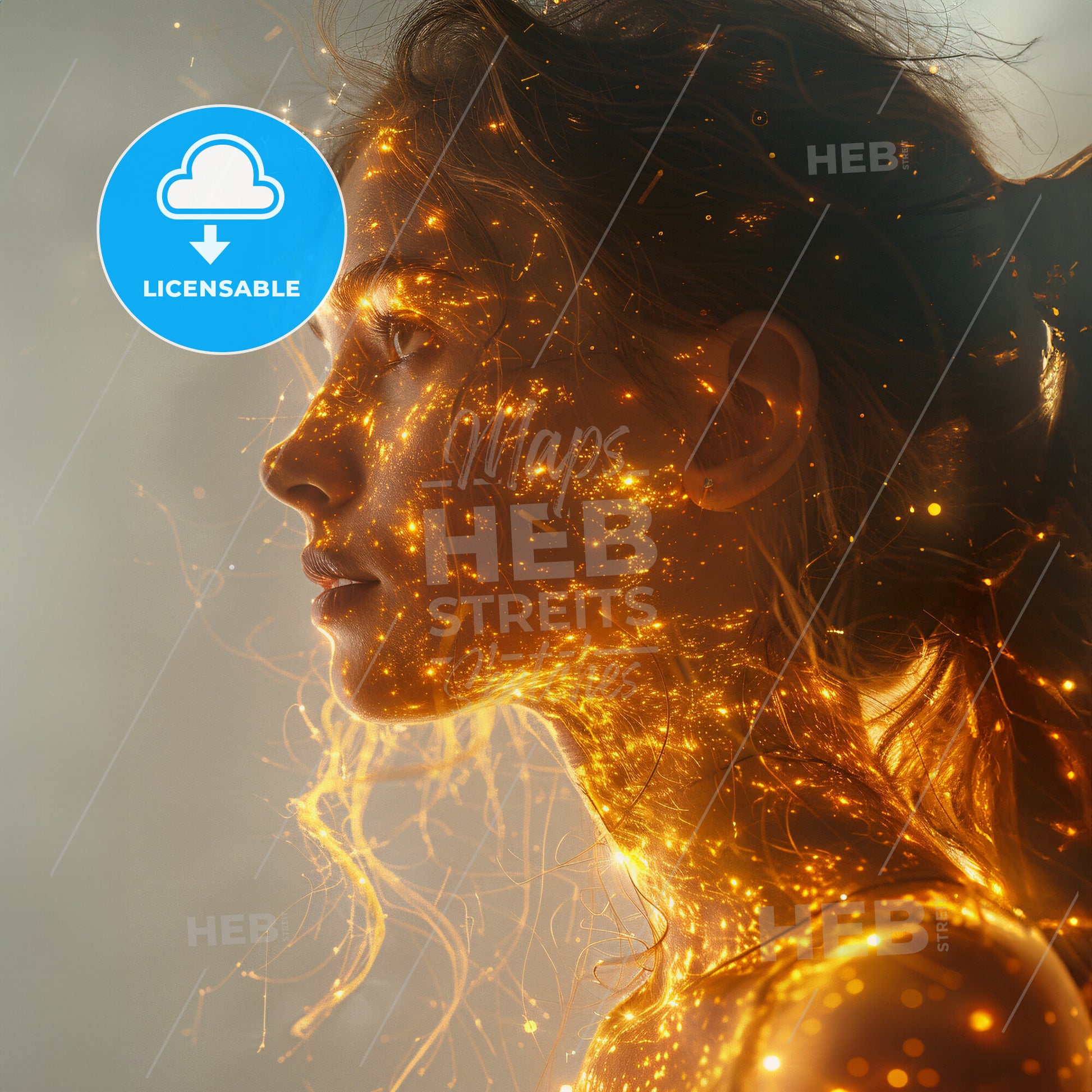 Gravitational Pull: The Weight of Ideas - A woman with glowing skin