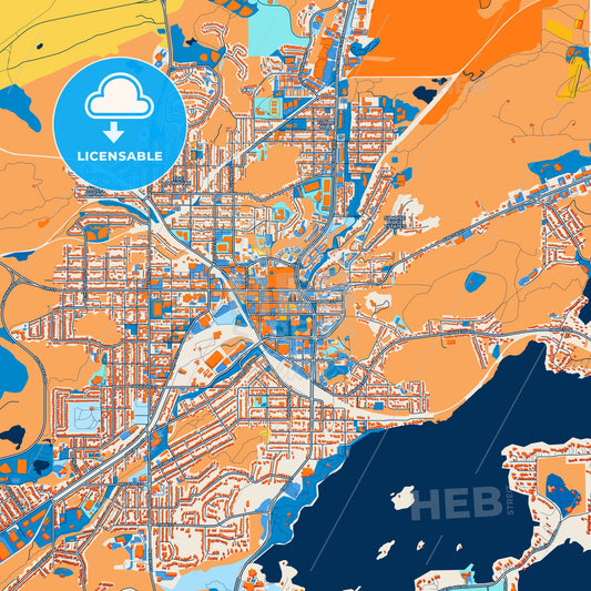 Colorful Greater Sudbury Street Map with Labels and Buildings