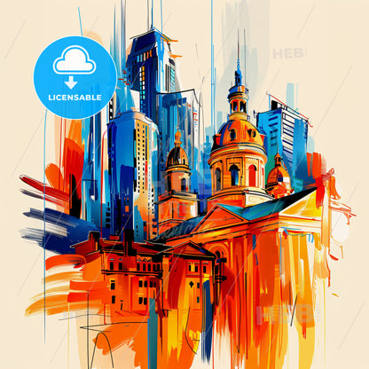 Vibrant Green Bay, Wisconsin - A Colorful Painting Of A Building