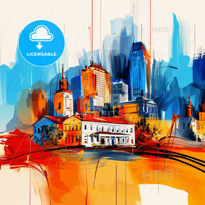 Vibrant Greensboro, North Carolina - A Painting Of A City