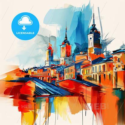 Vibrant Grimsby, England - A Painting Of A City