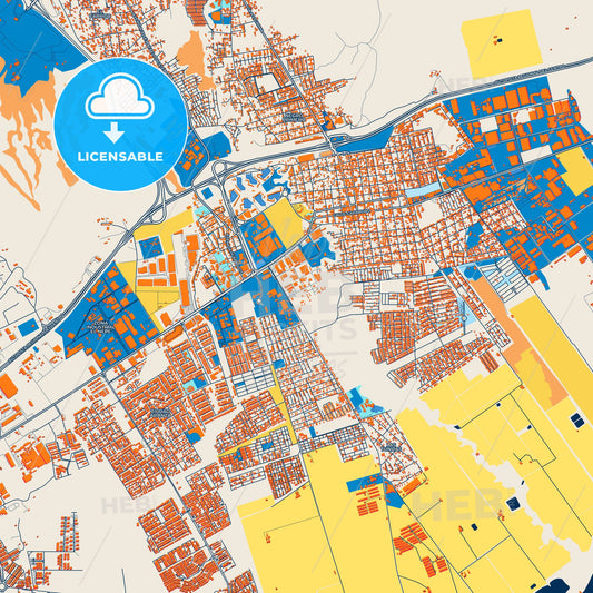 Colorful Guacara Street Map with Labels and Buildings