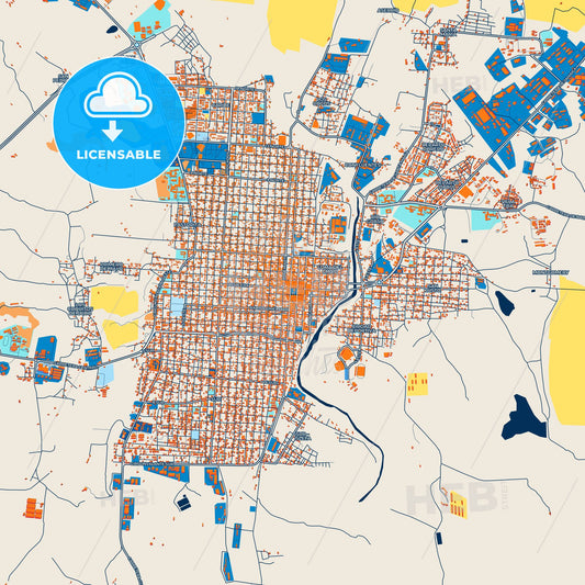 Colorful Guantánamo Street Map with Labels and Buildings