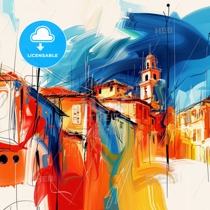 Vibrant Guantánamo, Cuba - A Colorful Painting Of Buildings