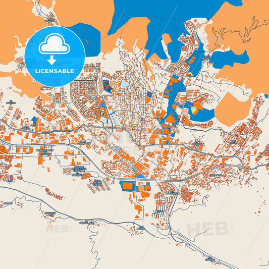 Colorful Guatire Street Map with Labels and Buildings