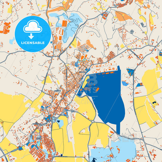 Colorful Guidonia Montecelio Street Map with Labels and Buildings