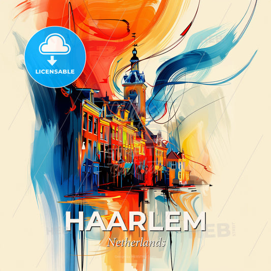 Vibrant Haarlem, Netherlands - A Painting Of A City - Square format print template