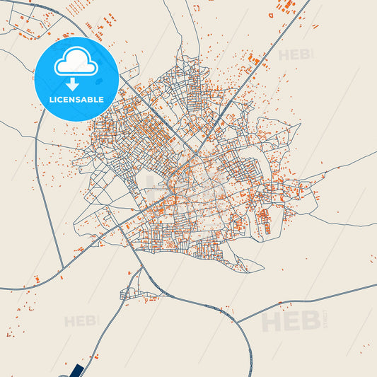 Colorful Hadejia Street Map with Labels and Buildings